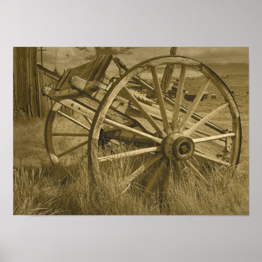 Bodie Wagon Wheel Sepia Poster 3 (Voorkant)