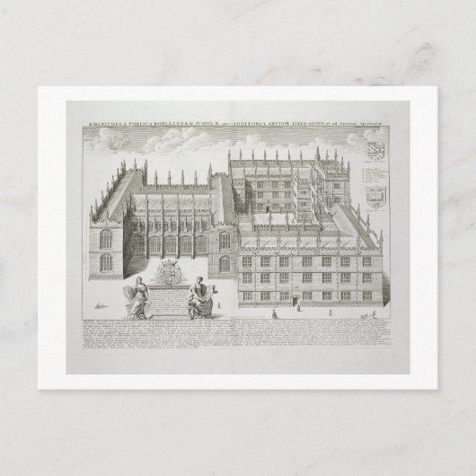 Bodleian Library, Oxford, van 'Oxonia Illustrata' Briefkaart (Voorkant)