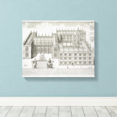 Bodleian Library, Oxford, van 'Oxonia Illustrata' Canvas Afdruk (Insitu (Houten vloer))