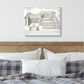 Bodleian Library, Oxford, van 'Oxonia Illustrata' Canvas Afdruk (Insitu (Slaapkamer))