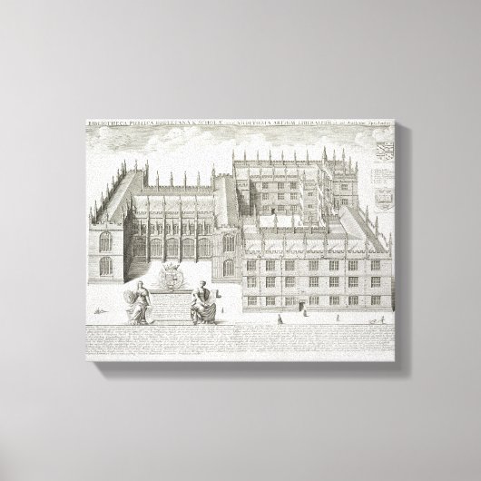 Bodleian Library, Oxford, van 'Oxonia Illustrata' Canvas Afdruk (Voorkant)