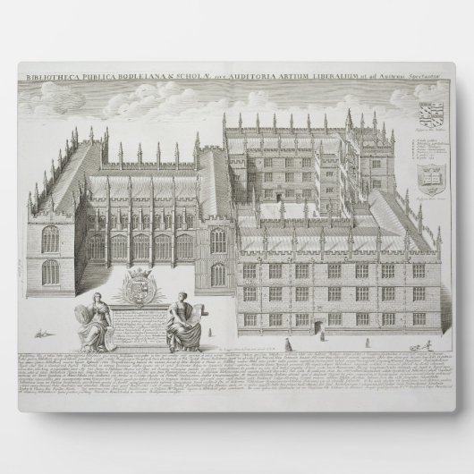 Bodleian Library, Oxford, van 'Oxonia Illustrata' Fotoplaat (Voorkant)