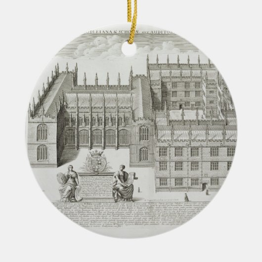 Bodleian Library, Oxford, van 'Oxonia Illustrata' Keramisch Ornament (Voorkant)
