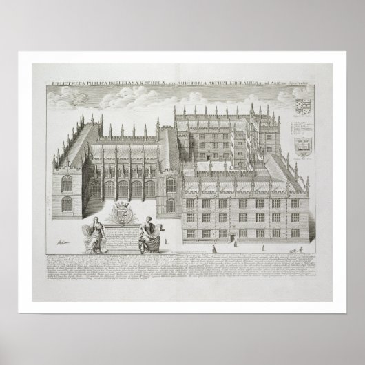 Bodleian Library, Oxford, van 'Oxonia Illustrata' Poster (Voorkant)