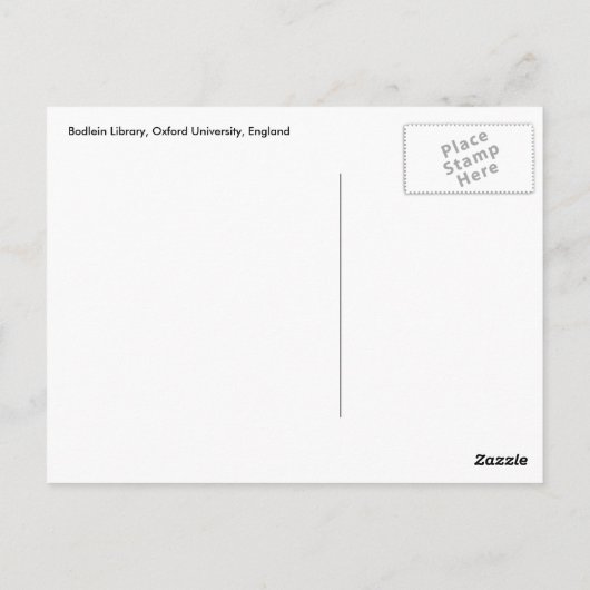 Bodlein Library, Oxford University, Engeland Briefkaart (Achterkant)