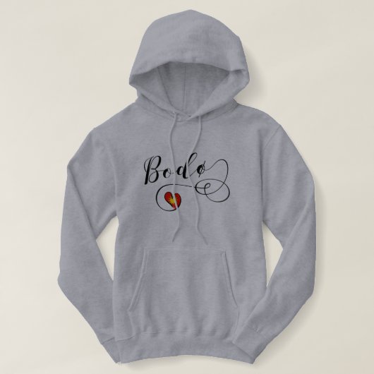 Bodø Flag Heart, Noorwegen, Bodö Hoodie (Design voorkant)