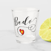 Bodø Flag Heart, Noorwegen, Bodö Shot Glas (Voorkant)