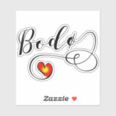 Bodø Flag Heart, Noorwegen, Bodö Sticker (Vel)