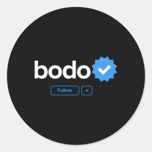 Bodo Voornaam Geverifieerde badge Social Media Bod Ronde Sticker