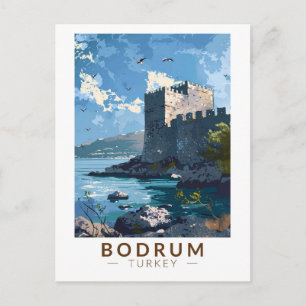 Bodrum Castle Turkije Reizen Kunst Vintage Briefkaart