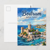 Bodrum Kasteel, Bodrum, Egeïsche Zee Briefkaart (Voorkant / Achterkant)