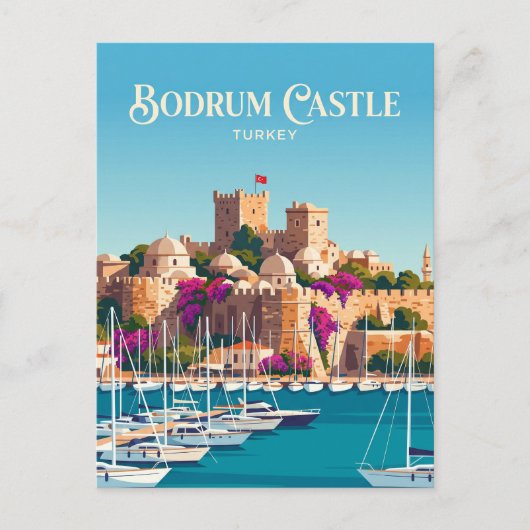 Bodrum Kasteel Turkije Briefkaart (Voorkant)