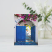 Bodrum Turkije Blauwe deur Briefkaart (Staand voorkant)