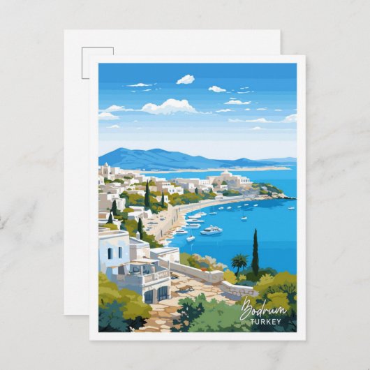 Bodrum Turkije Reizen  illustratie Briefkaart (Voorkant / Achterkant)