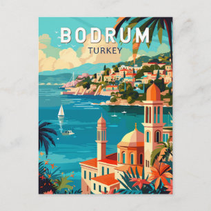 Bodrum Turkije Reizen Kunst Vintage Briefkaart