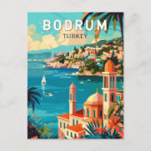 Bodrum Turkije Reizen Kunst Vintage Briefkaart (Voorkant)