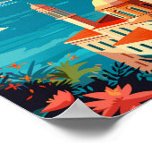 Bodrum Turkije Reizen Kunst Vintage Poster (Hoek)