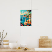 Bodrum Turkije Reizen Kunst Vintage Poster (Keuken)