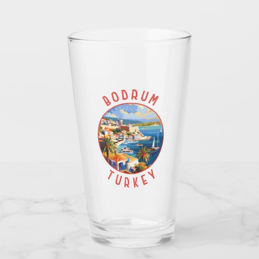 Bodrum Turkije Retro Noodlijdende Cirkel Glas (Voorkant)