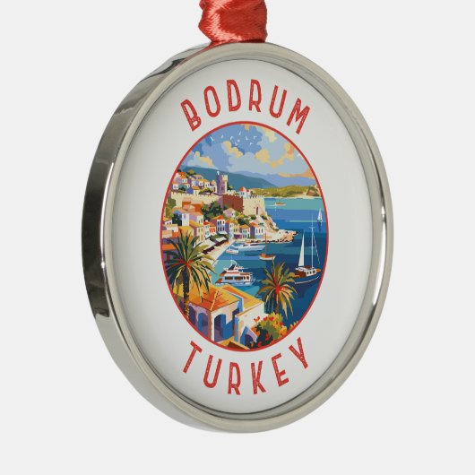 Bodrum Turkije Retro Noodlijdende Cirkel Metalen Ornament (Rechts)
