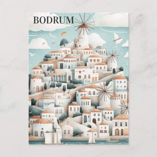 Bodrum Turkiye Travel Briefkaart (Voorkant)