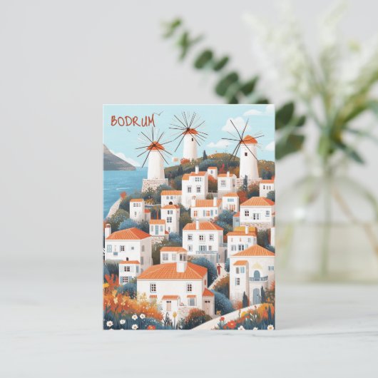 Bodrum Turkiye Travel Briefkaart (Staand voorkant)