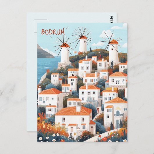 Bodrum Turkiye Travel Briefkaart (Voorkant / Achterkant)