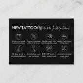 Body Art Nazorg Instructies Tattoo Bedankt Visitekaartje (Achterkant)