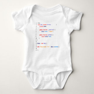 Body baby hello world php branco romper