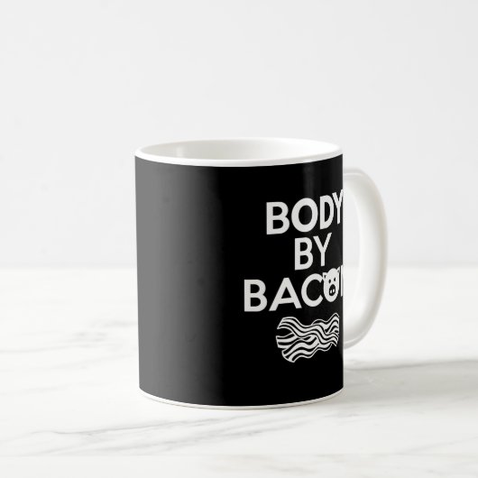 Body beroemd gemaakt door Bacon Funny Bacon Lover Koffiemok (Voorkant rechts)