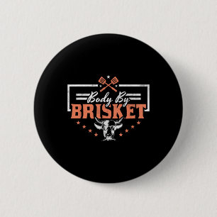 Body beroemd gemaakt door Brisket BBQ Funny Koe Ronde Button 5,7 Cm