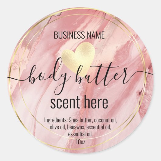 body boter gold modern productlabel ronde sticker (Voorkant)