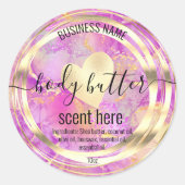 body boter paars modern productlabel toevoegen log ronde sticker (Voorkant)