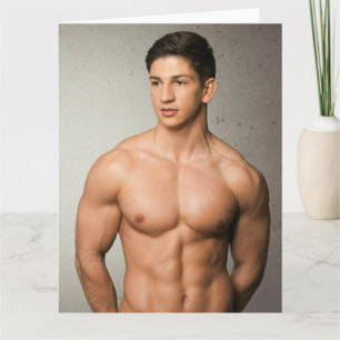 Body Builder Bulges Hot Guy Groetjes Kaart