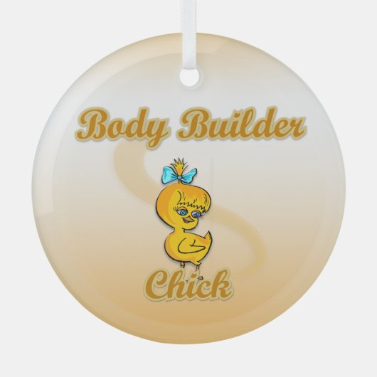 Body Builder Chick Glas Ornament (Voorkant)