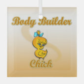 Body Builder Chick Glas Ornament (Voorkant)