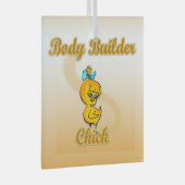 Body Builder Chick Glas Ornament (Voorkant Rechts)