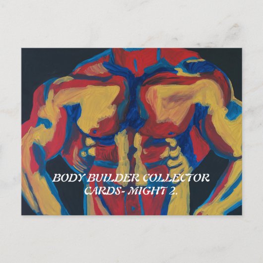BODY BUILDER COLLECTOR KAARTEN VAN PAULA REILLY. FEESTDAGENKAART (Voorkant)