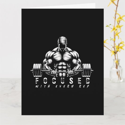 body builder-fitness kaart (Gele Bloem)