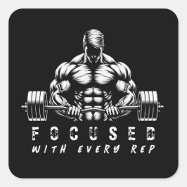 body builder-fitness vierkante sticker