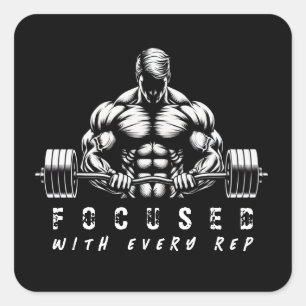 body builder-fitness vierkante sticker