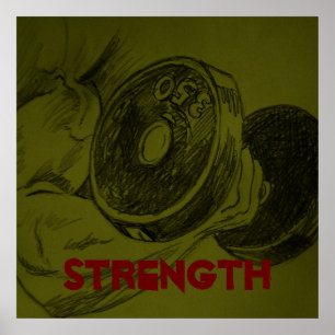 Body Building Fitness Potlood Schets Poster