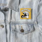 "Body building" Humor - MEATHEAD Vierkante Button 5,1 Cm (In situ)