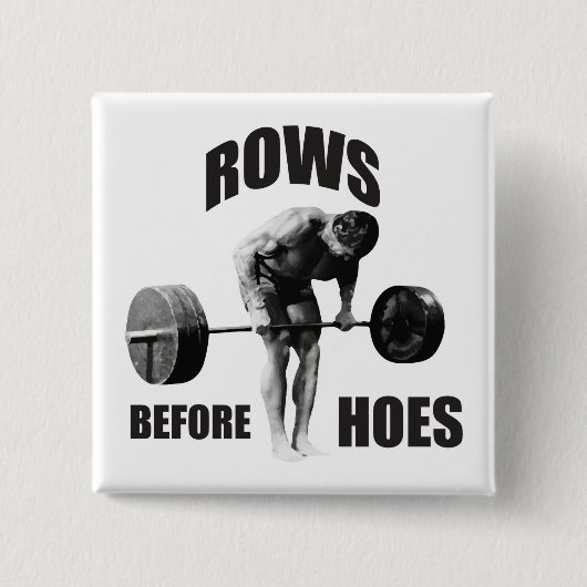 "Body Building" Motivatie Humor Vierkante Button 5,1 Cm (Voorkant)