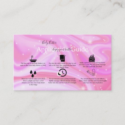 Body Butter Application Guide Colorful Glam Visitekaartje (Voorkant)