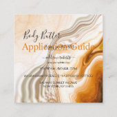 Body Butter Application Guide Moderne Liquid Gold Vierkante Visitekaartje (Achterkant)