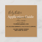Body Butter Application Simple Professional Terrac Vierkante Visitekaartje (Achterkant)