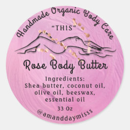 Body Butter Balm Care Packaging Roos Peony Logo Ronde Sticker