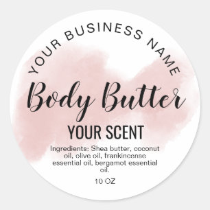 Body Butter Blush Roze Agaat Toevoegen logo Classi Ronde Sticker