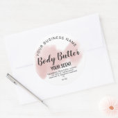 Body Butter Blush Roze Agaat Toevoegen logo Classi Ronde Sticker (Envelop)